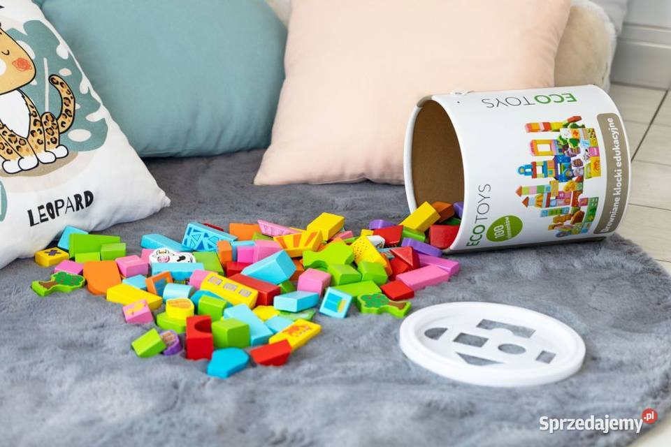 Drewniane klocki edukacyjne zestaw farma 100 Bielsk Podlaski