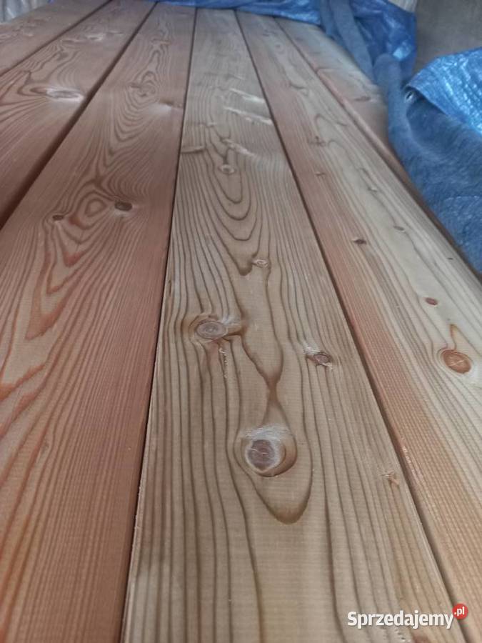 Deska tarasowa ryflowanagładka Modrzew Materiały budowlane