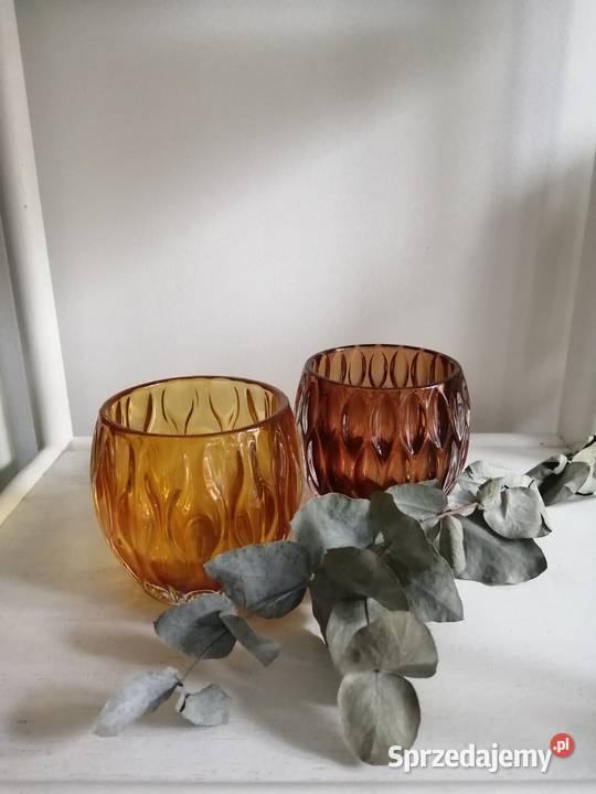 Świecznik szklany na tealight Boltze Home brąz Leszno sprzedam