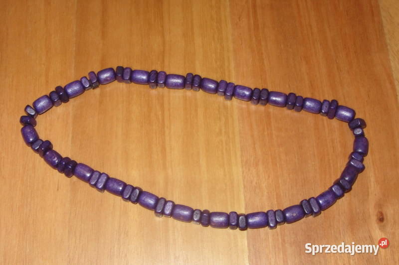 drewniane fioletowe korale nowe nienoszne Pozostałe Warszawa