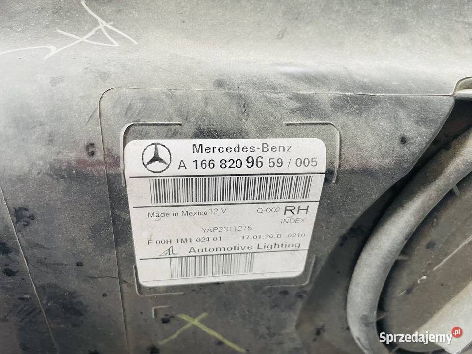 Lampy GLS Mercedes bez uszkodzeń w166 przód osobowe Zgierz sprzedam