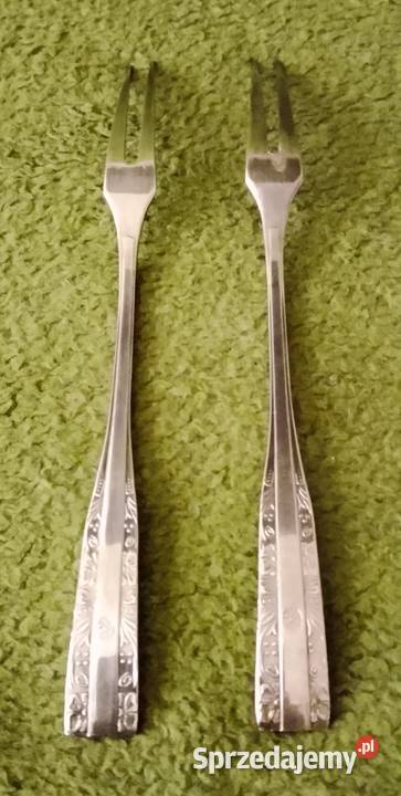 2 posrebrzane widelce do wędlin firmy HEFRA wzór Katowice