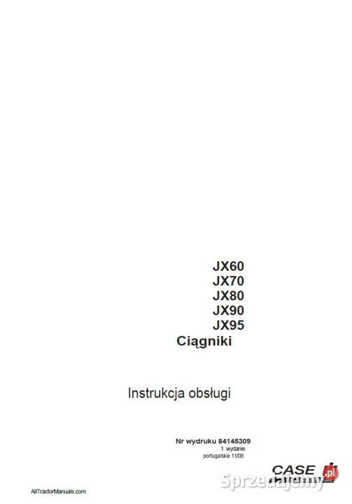 CASE JX JX60 JX70 JX80 JX90 JX95 instrukcje Gdańsk sprzedam