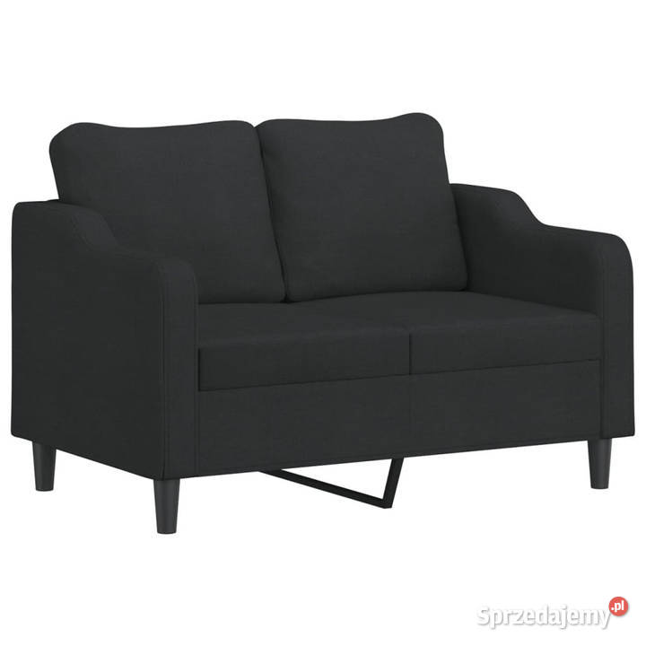 Sofa 2osobowa czarna 120 tapicerowana tkaniną Warszawa