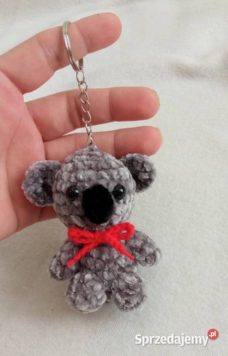 Miś koala wykonany na szydełku brelok maskotka Łask