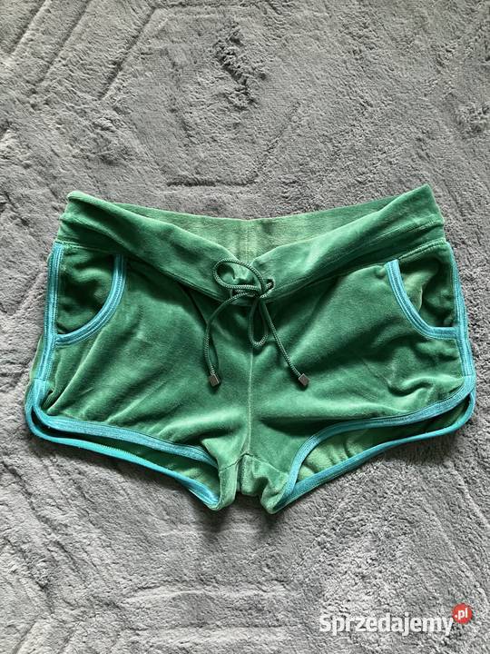 Zielone welurowe spodenki szorty Benetton Italy Nisko sprzedam