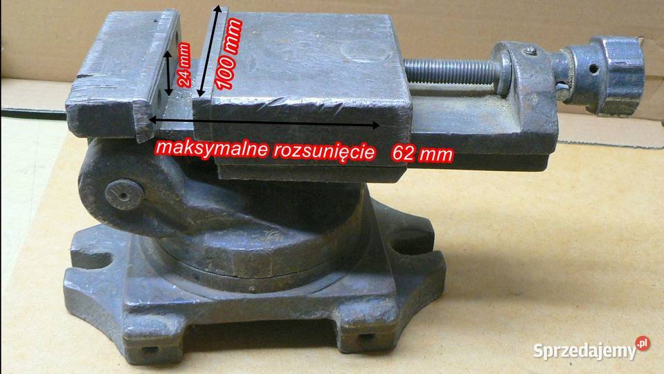 Imadło maszynowe kątowe skrętne szczęki 100 mm Radom