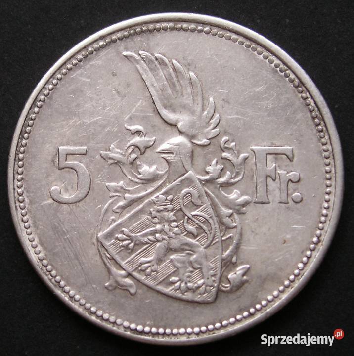 LUKSEMBURG 5 FRANKÓW 1929 KSIĘŻNA CHARLOTTE
