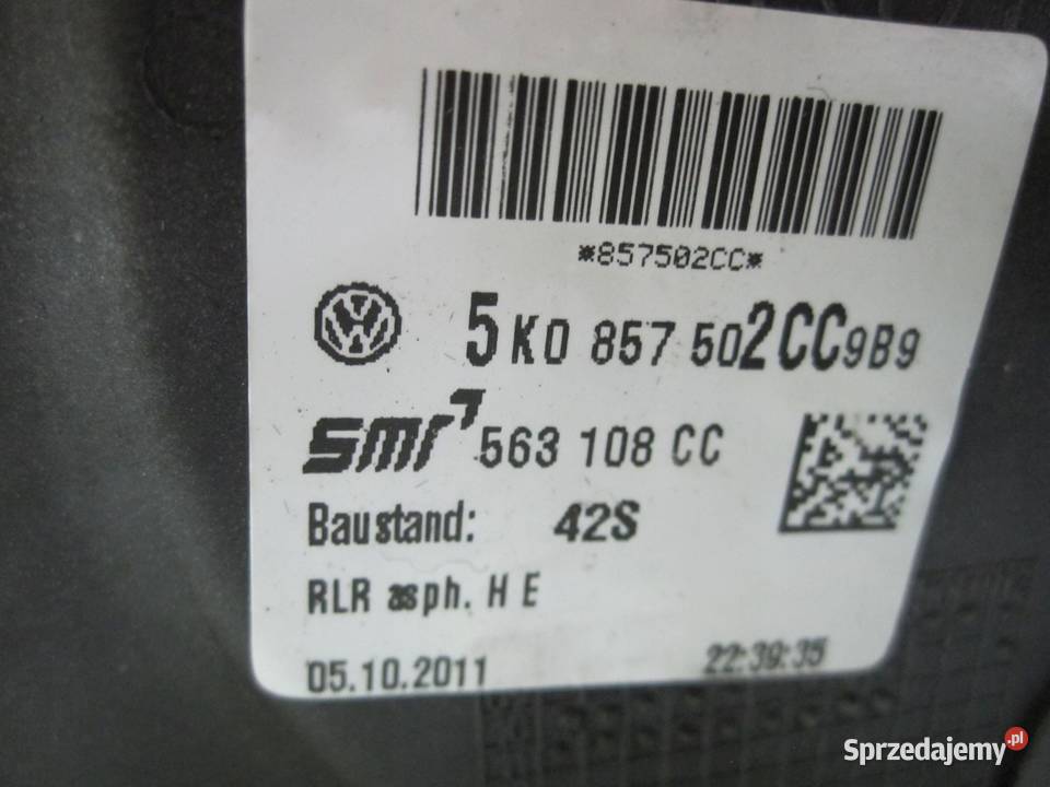 VW GOLF VI 11r lusterko prawe ANGLIK 6 PINÓW osobowe