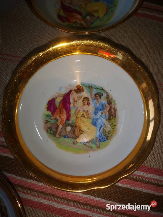 Salaterka i 8 miseczek ze scenką antyczną Gdańsk