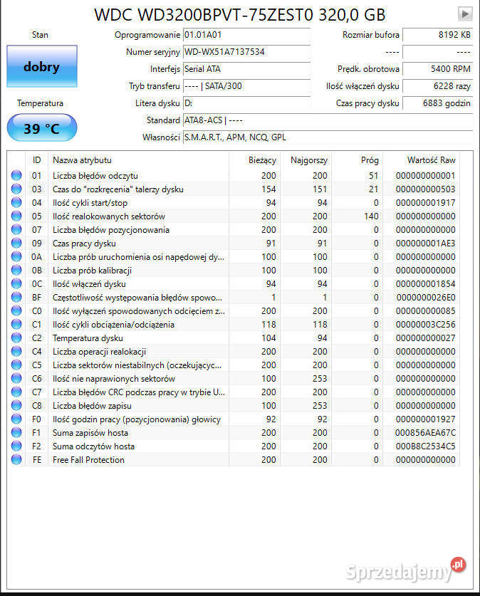 Dysk 25 120250320 GB WD Toshiba HGST Samsung śląskie Cieszyn