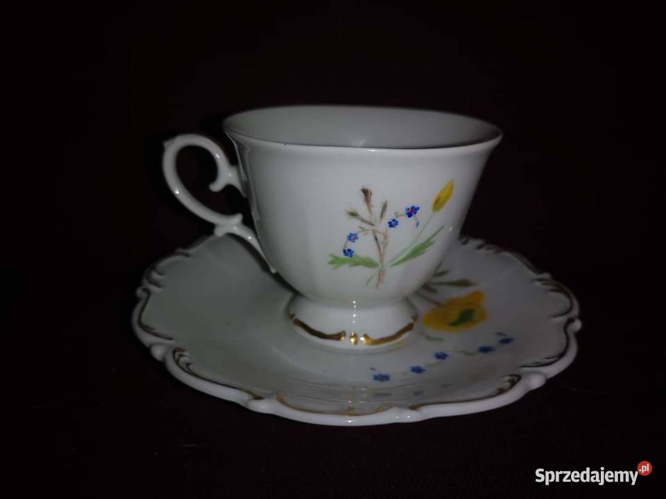 Filiżanka z talerzkiem deserowym Niezapominajki Gdańsk