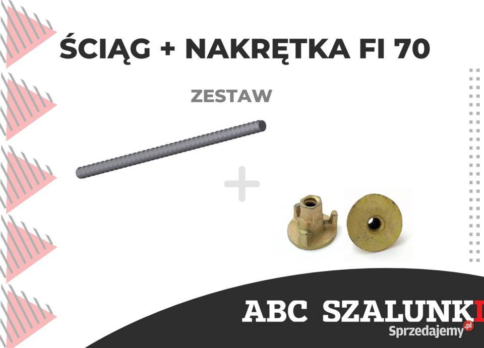 OKAZJA ZESTAW ŚCIĄG 75 NAKRĘTKI fi 70 ankra pręt Kraków