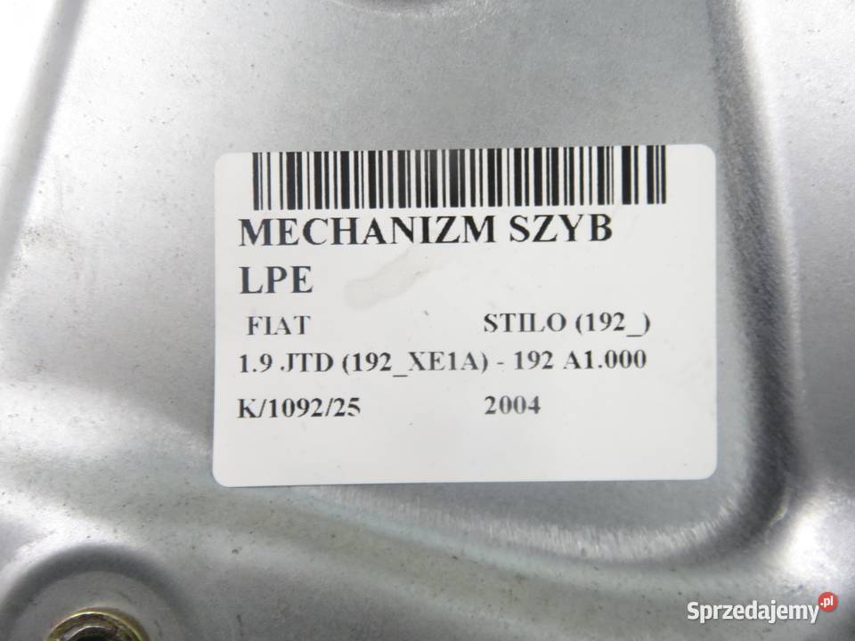 PODNOŚNIK SZYBY LEWY PRZEDNI FIAT STILO małopolskie