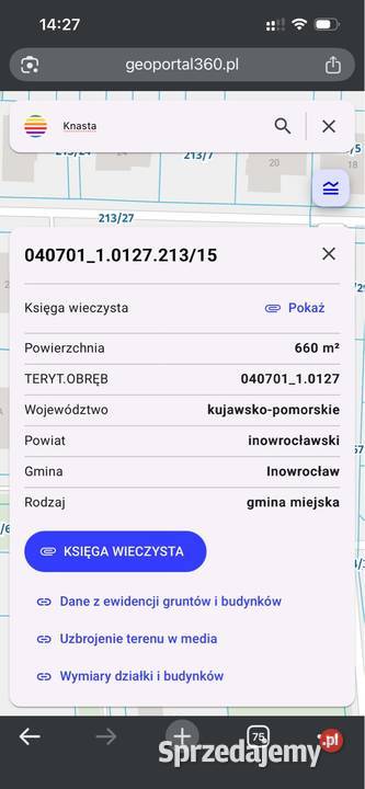 Działka budowlana 660m2 Inowrocław