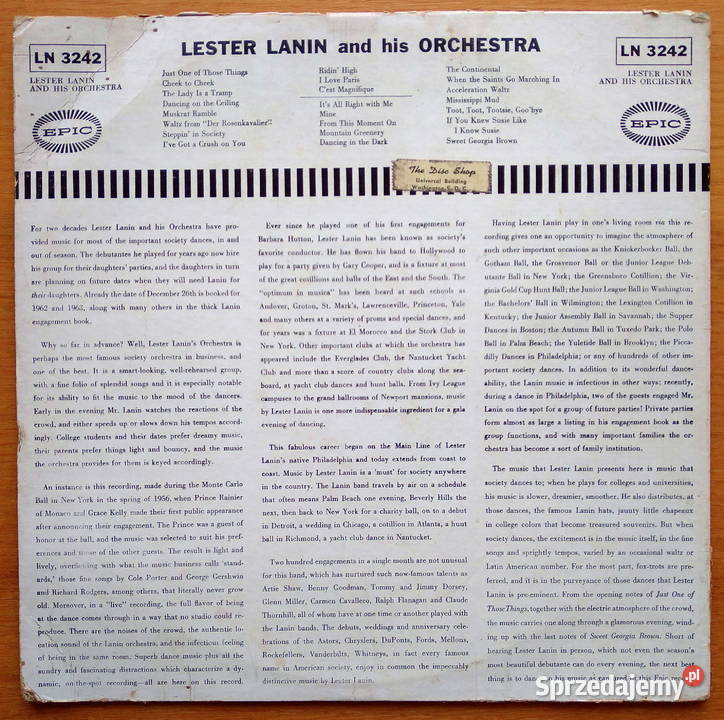 Płyta winylowa Laster Lanin and His Orchestra pomorskie