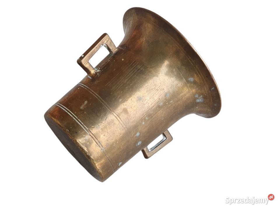 Stary mosiężny moździerz kuchenny sygnowany lata śląskie Cieszyn