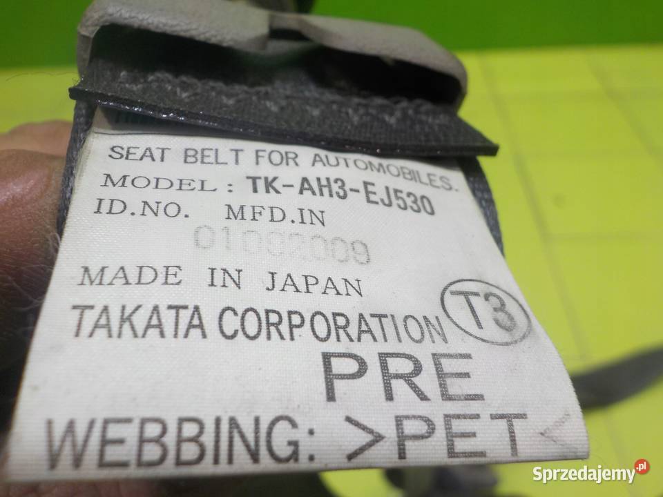 HONDA INSIGHT 09r HB 5D pas bezpieczenstwa prawy Suków