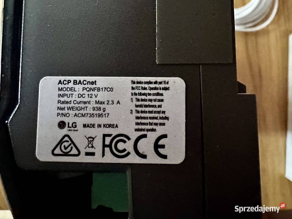 LG ACP BACnet PQNFB17C0 Ząbki sprzedam