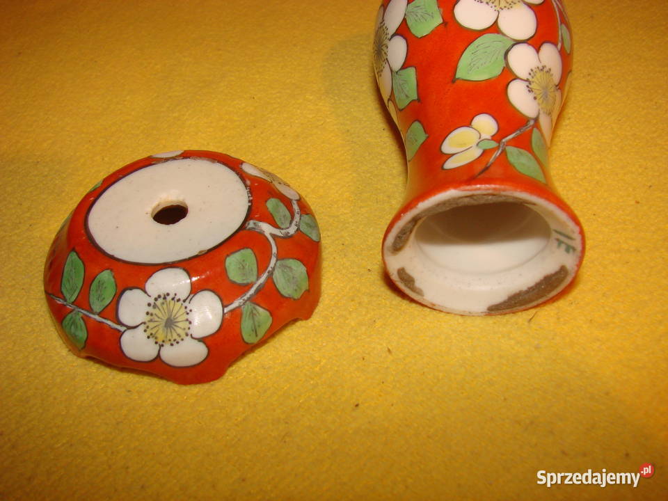 stara francuska lampka nocna sygnowana Porcelana i szkło Pruszcz Gdański