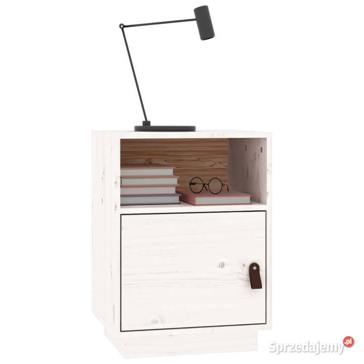 Szafki nocne 2 białe 40x34x55 lite drewno
