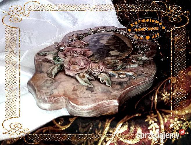 Duży obrazek w stylu Vintage decoupage handmade