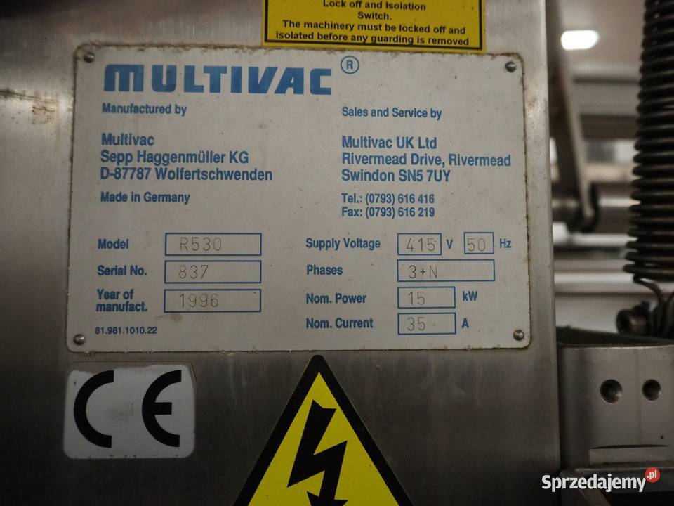 Termoformierka z etykieciarka Multivac R 530 wielkopolskie Krotoszyn