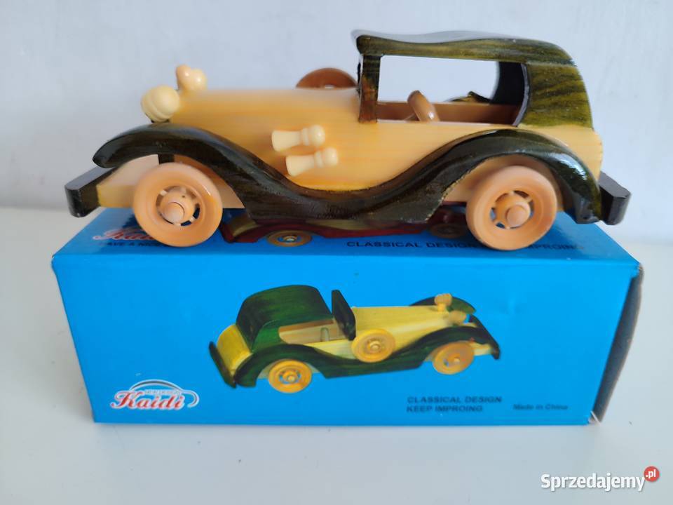 3 Kolekcjonerskie Drewniane retro autko dolnośląskie