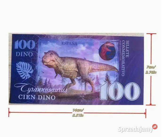 Kolekcjonerski zestaw banknotów z dinozaurami 5 Warszawa