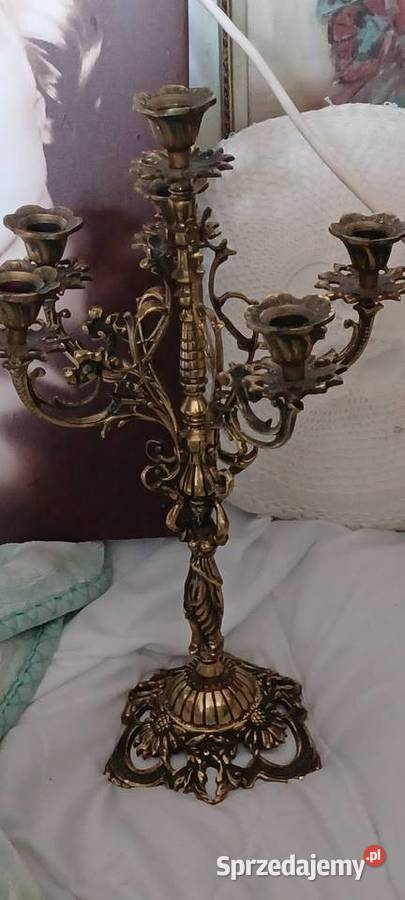 śWIECZNIK BAROKOWY 2 KILOGRAMY MOSIADZ FIGURA Poznań