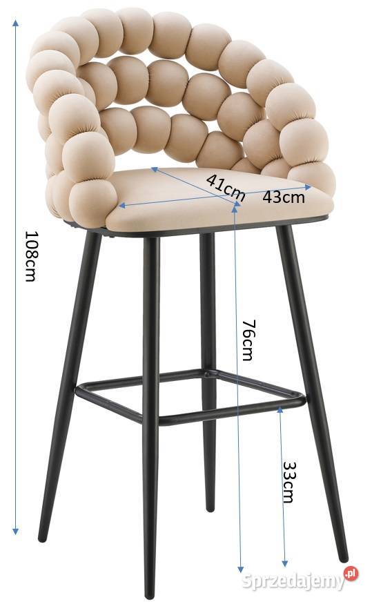 Hoker Tapicerowany Bubble Beżowy Wysyłka 24H Dom i Ogród
