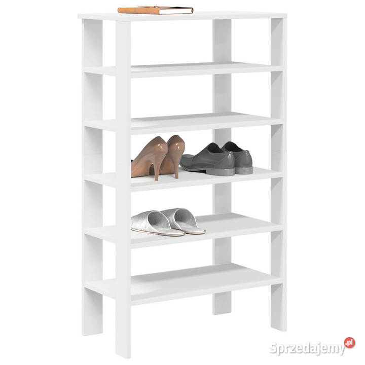 Półka na buty biała 61x32x105 materiał