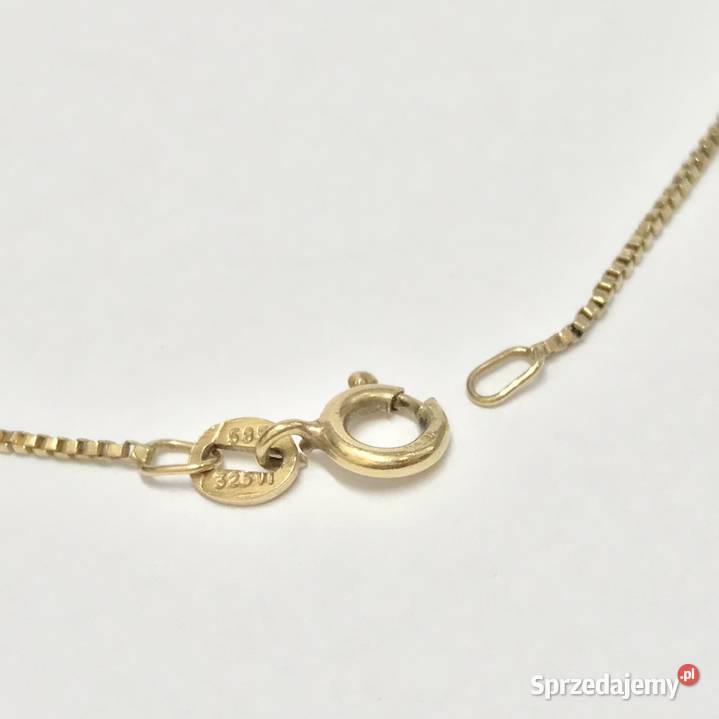 Złoty ŁAŃCUSZEK damski 585 14K cudowna KOSTKA