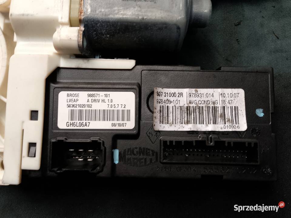 Silnik podnośnika szyby laguna 3 lewa strona z Myszków sprzedam