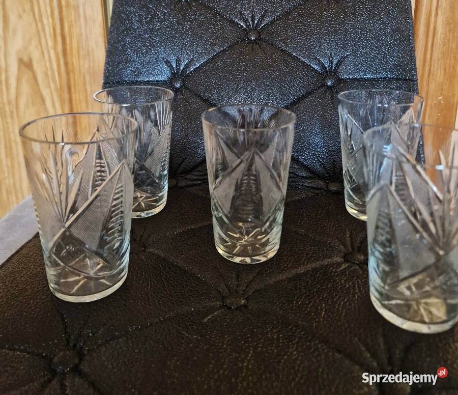 Szklanki kryształowe do napojów PRL Porcelana i szkło Namysłów