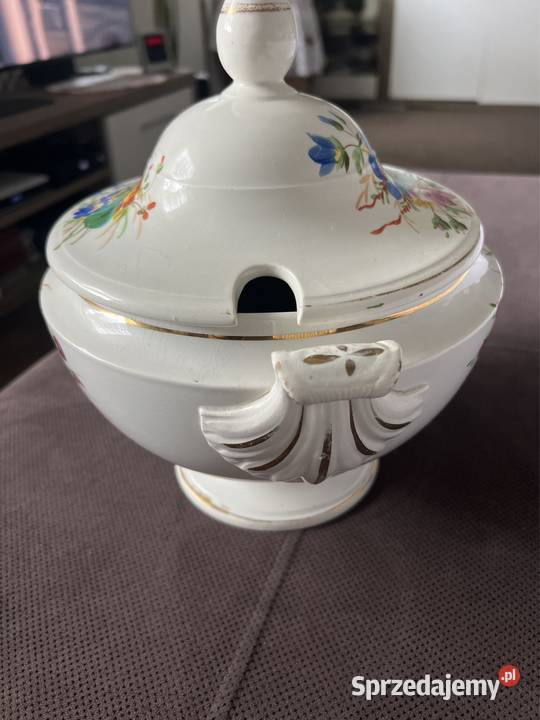Waza porcelanowa sygnowana maki chabry antyk Zabrze