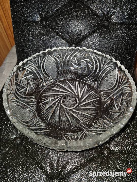 Kryształowa misa na owoce lata 60 PRL Vitage Namysłów