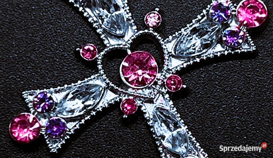 Naszyjnik Krzyżyk Wisiorek Zawieszka Metal Poraj