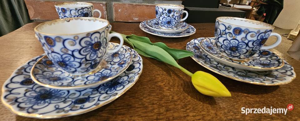 Łomonosow 4 filiżanki do kawy model Powój Lublin