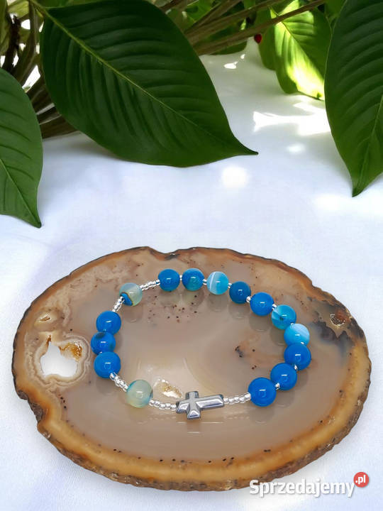 Bransoletka różaniec dziesiątka różańca z agatu mazowieckie