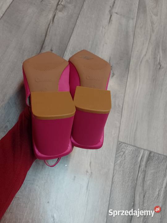 3940 Różowe czółenka wieczorowe z odkrytą piętą inna Kraków