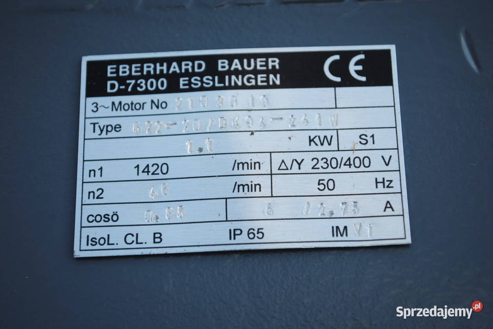 Motoreduktor kołnierzowy 11kw 46obrmin Bauer Kargowa