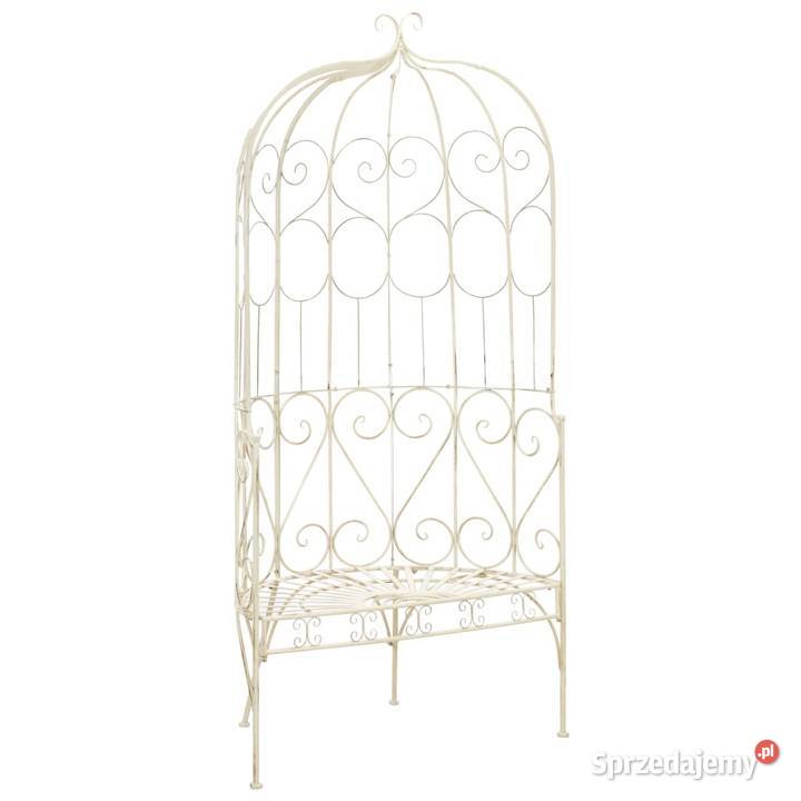 vidaXL Ławka ogrodowa 95 żelazo antyczna biel Warszawa