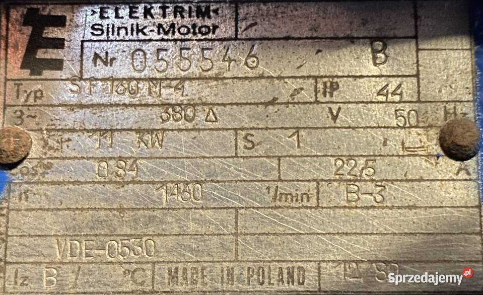 silnik elektryczny 11kW 1460obr 3fazowy INDUKTA Pigża
