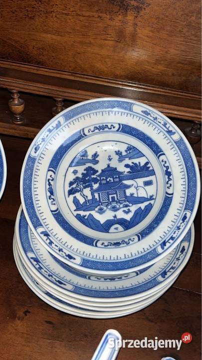 Talerz do zupy Orientalny niebieskobiały Made in Gdańsk