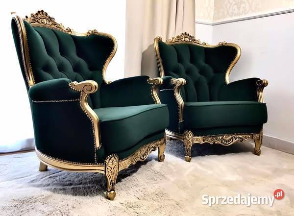 Komplet sofa fotele barok wypoczynkowy stylowy dolnośląskie Jagodnik