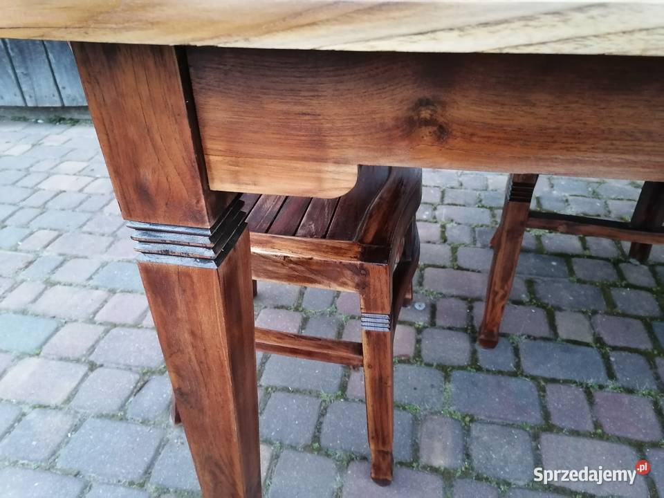 100 drzewo Teekowe stół 7 krzeseł sprzedam