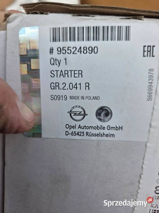 Rozrusznik Opel Astra H 17 95524890 D645647R Układ elektryczny silnika