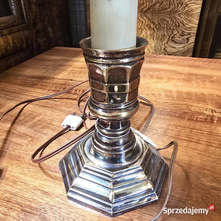 WYPRZEDAŻ Lampa stołowa wzór świecznik Glamour Bronisze