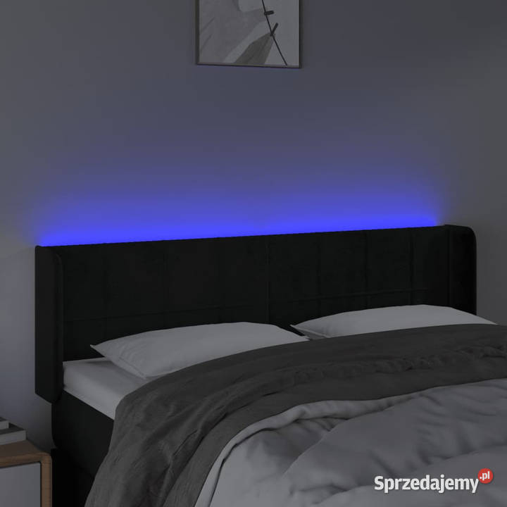 Zagłówek do łóżka z LED czarny 147x16x7888 Warszawa